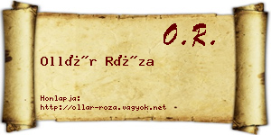 Ollár Róza névjegykártya